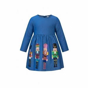 Enchanting Nutcracker Glitter Chambray Dress Mia Belle Girls - 1 of 4