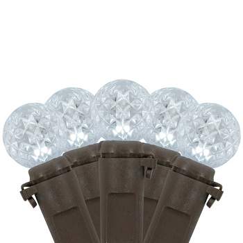 Northlight LED G12 Berry Christmas Lights - 16' Brown Wire - Pure White - 50 ct
