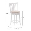25.25" Savana Wood Swivel Counter Height Barstool White - Hillsdale Furniture: Matte Finish, Cream Upholstery - 3 of 4