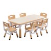 Kids Table and Chairs Set, Height Adjustable Desk with 6 Seats for Ages 2-10,Arts & Crafts Table - 2 of 4
