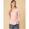 Allegra K Women's Comfort Round Neck Twist Front Long Sleeve Blouse Basic Top - 3 of 4