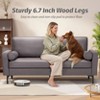 Buenhomino Faux Leather Sofa Couch, Mid-Century 70 Inch 3 Seater Leather Couch with Comfort Pillows for Living Room,Elegant Gray - 3 of 4