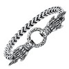 Steeltime Men's stainles steel and simulated black diamonds dragon head bracelet - 2 of 4
