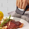 Cheer Collection Stainless Steel Onion Holder – Non-Slip Slicer Guide Tool for Vegetables, Fruits, and Meats - 4 of 4