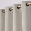 Textured Solid 100% Blackout Machine Washable Curtain Panels, Set of 2 by Blue Nile Mills - 2 of 4