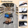 Shopping Cart, 2 Tier Collapsible Folding Grocery Cart with Removable Crate - 198 Lb Capacity, Wheels for Supermarket Home Blue - 3 of 4