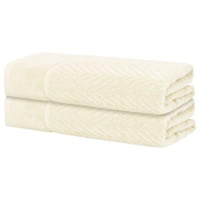 Unique Bargains Cotton Solid Highly Absorbent Bath Towels 2 Pcs