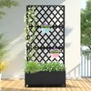 TOAOTBNBO Metal Raised Garden Bed with Diamond Lattice Trellis, Outdoor Planter Box with Wheels, Galvanized Garden Box for Patio - 2 of 4