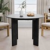 Lirago Nordic Style Solid Wood Round Dining Table - Perfect for 4 People 42*42 Black - 4 of 4