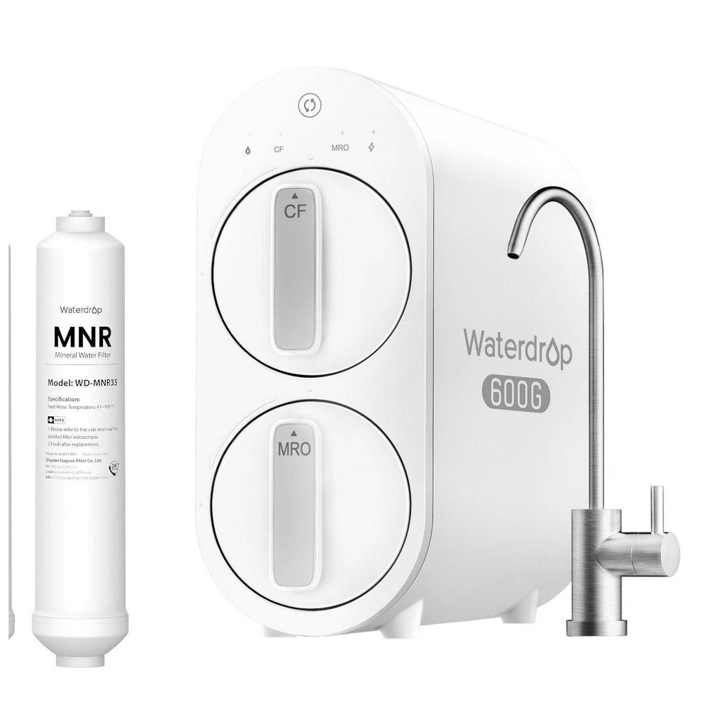 Waterdrop G2P600 Reverse Osmosis System, 7 Stage Tankless RO, Under Sink RO System, Extra WD-MNR35 Remineralization Filter