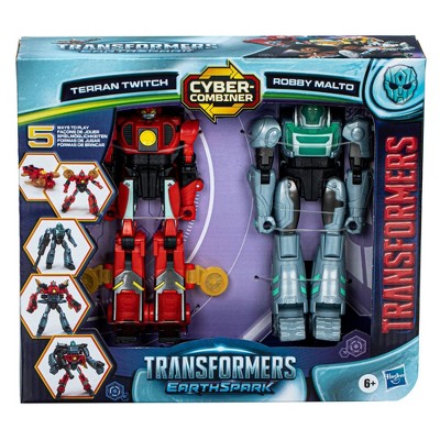 Transformers EarthSpark Terran Twitch and Robby Malto Cyber-Combiner Action Figure Set - 2pk