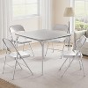Folding Table, 37.7-inch Portable Square Folding Card Table, Beige Metal Folding Table with PU Soft Cushion, Suitable for Living Room, Office - 3 of 4