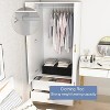 TIRAMISUBEST White 2-Door Wardrobe Armoire with Drawers & Hanging Rod - Modern Twill Design, Left Opening, 31.5"W x 76.77"H - 4 of 4
