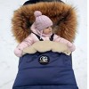 Cover Baby 0-3 Years Organic Premium Beige Wool Adjustable Footmuff in Pastel Navy - 2 of 4