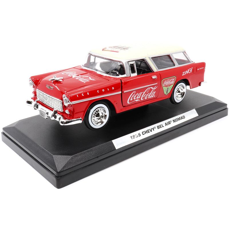 1955 Chevrolet Bel Air Nomad Red with White Top "Coca-Cola" 1/24 Diecast Model Car by Motor City Classics, 4 of 6
