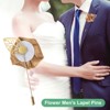 Unique Bargains Mens Golden Leaf Rose Lapel Boutonnieres Pin for Wedding 12 Pcs - 4 of 4