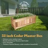 All Things Cedar 32 Inch Wide Cedar Planter Box, Outdoor Patio, Deck & Porch Garden Bed for Flowers, Herbs & Vegetables, Natural - 2 of 4