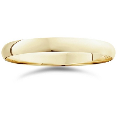14k Yellow Gold Wedding Band 3 Mm Plain Polished Rounded Dome