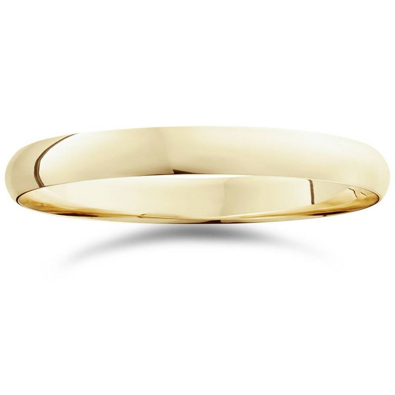 Pompeii3 3mm Wide High Polished Dome Wedding Band Solid 14K Yellow Gold Ring, 1 of 3