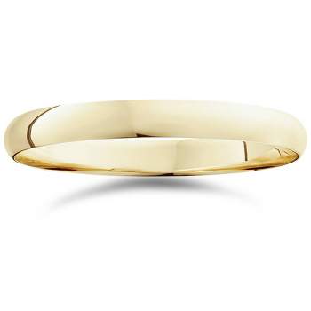 Pompeii3 3mm Wide High Polished Dome Wedding Band Solid 14K Yellow Gold Ring