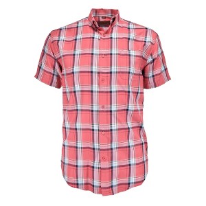 Falcon Bay Men's Cotton Works Short Sleeve Button Down Sport Shirt | Red Medium - 1 of 3