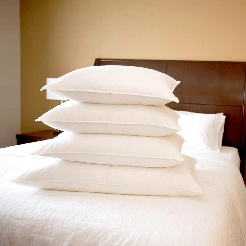 DOWNLITE Medium Density 230 TC 600 Fill Power White Goose Down Hotel Bed Pillow, 4 of 10