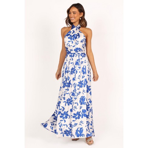 Allora Halter Dress - Blue Floral