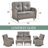 Buenhomino Patio Loveseat Glider Wicker Loveseat Rattan Glider Sofa with Curved Armrest Thicking Back & Seat Cushions for Garden Balcony Backyard - 3 of 4