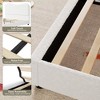 Homhougo Twin Bed Frame for Kids with Velvet Upholstered Headboard, Cute Low Profile Platform Bed for Girls and Boys Beige - 3 of 4