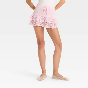 Women's Openwork Tiered Mini Skirt - Wild Fable™ - 1 of 3