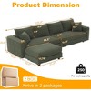 TiramisuBest 102.4" Plush Corduroy 4-Seat Sofa with Movable Ottoman, Deep Seat Cloud Couch, Convertible Lounge Sofa,Grey - 3 of 4