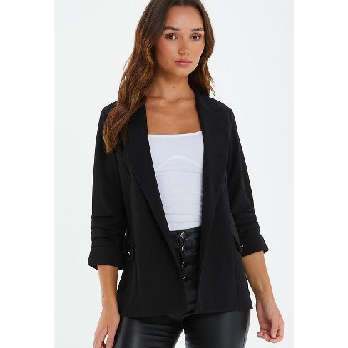 Scuba Crepe Blazer With Gold Buttons : Scuba Crepe Blazer With