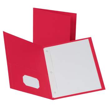 Oxford 2-Pocket Folder with Fastener, Red, Pack of 25