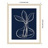 Amanti Art Line Leaves In Vase On Navy I by Elizabeth Medley Wood Framed Wall Art Print - 4 of 4