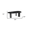 HomeRoots 54" Black Genuine Marble and Wood Free Form Coffee Table - 3 of 4