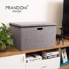 Aoibox Extra Large Collapsible Storage Bins with Lids Foldable Linen Fabric Organizer Box Gray 5 Pack 22.8x15.75x13.8 - 3 of 4