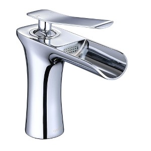 Aquaterior Single Handle Bathroom Faucet Waterfall Spout Mixer Tap Basin Lavatory Faucet /Brush Nickel/ORB - 1 of 4