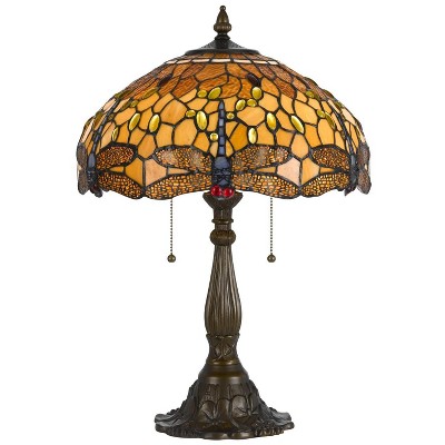 Cal Lighting 60Wx2 Tiffany Tb Lp,Zinc Cast Base - Antique Brass
