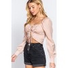 Slickblue Long Sleeve Woven Top for Women, Sweetheart Neck with Tie Detail, Casual to Dressy, Black/Pearl/Rust, S-L - 4 of 4