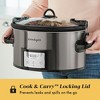 Crock-Pot 7qt Cook & Carry Programmable Easy-Clean Slow Cooker Stainless Steel: 3 Settings, Dishwasher-Safe Parts - 3 of 4