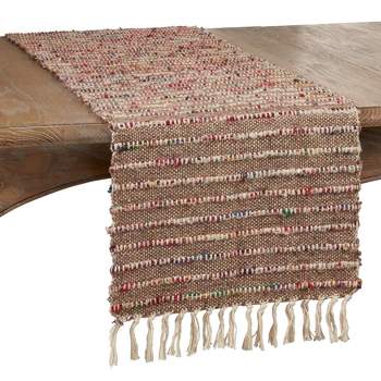 Saro Lifestyle Corded Design Cotton Table Runner, 16"x72", Multicolored