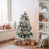 LuxenHome 5Ft Pre-Lit Pine Needle Mixed Fiber Optic Artificial Christmas Tree with Star Topper Green - 2 of 4