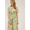 August Sky Women's Split Neck Smocked Tiered Floral Midi Dress - 4 of 4
