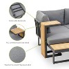 Greemotion 2pc Samara Metal Outdoor Furniture Set Metal with FSC Teak Wood Gray: Aluminized Finish, UV & Weather-Resistant - 3 of 4