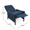 Sapphtopaz Modern Accent Chair Mid-Century Armchair Upholstered Push-Back Recliner Chair with Wood Frame Comfy Chair for Bedroom, Living Room - 3 of 4
