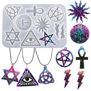 JDICTION Silicone Keychain Jewelry Pendant Molds - Punk Star/Sun Resin Molds for Epoxy/Polymer Clay DIY Home Decor - 1 of 4