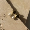Adornia 14k Gold Plated Black Clover and Freshwater Pearl Drop Earrings - 3 of 4