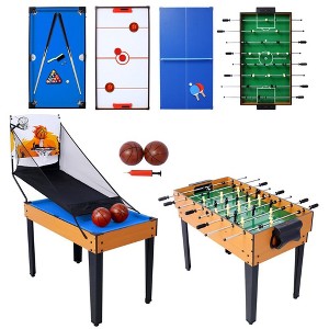 Combo Billiards Table Set for Home Game Room, 3.6x2ft 5-in-1 Combination Pool Table of Accessories, Hockey/Foosball/Pool/ping Pong/Basketball - 1 of 4