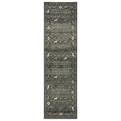 Oriental Weavers Venice 095E8 Blue/ Gold Indoor Area Rug - 2'3" x 7'6"