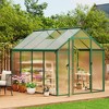 Aluminum outdoor greenhouse with roof vents and quick assembly frame, PC panels, suitable for greenhouse, courtyard, terrace, lawn - 4 of 4